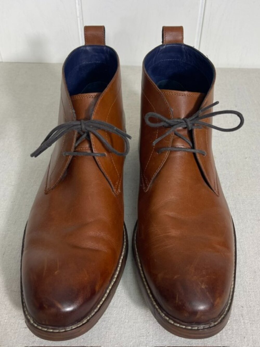 Cole Haan Men's Kennedy Grand Brown Leather Waterproof Chukka Boots 13M Lace Up